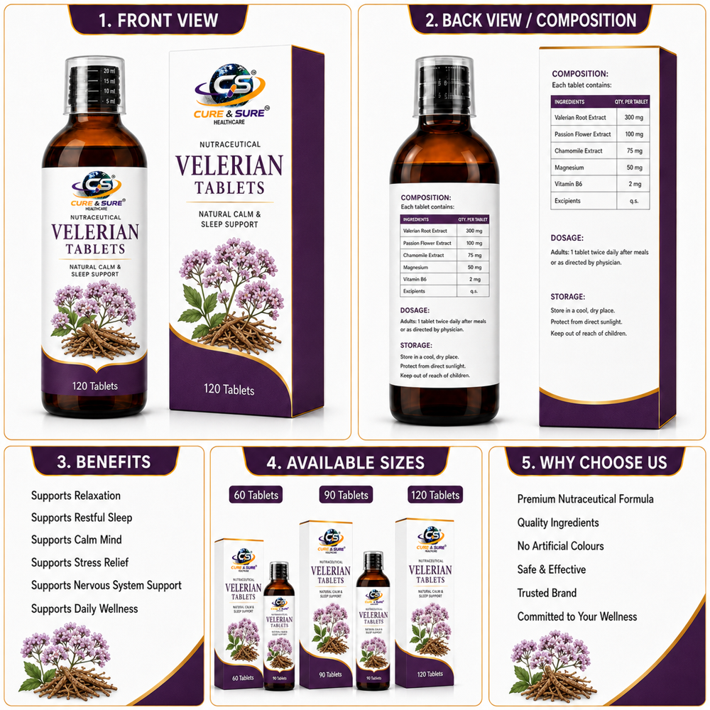Nutraceutical Velerian Tablets Third Party Manufacturing