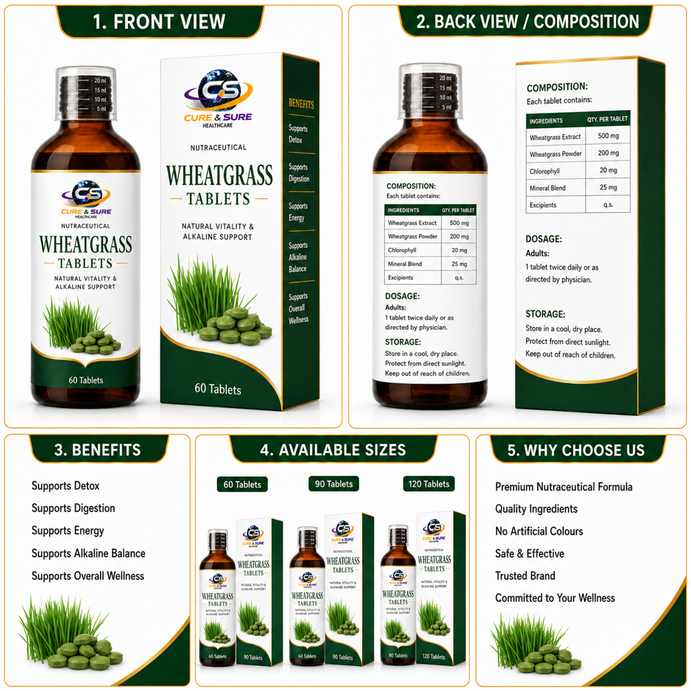 Nutraceuticals Wheatgrass Tablets Third Party Manufacturing