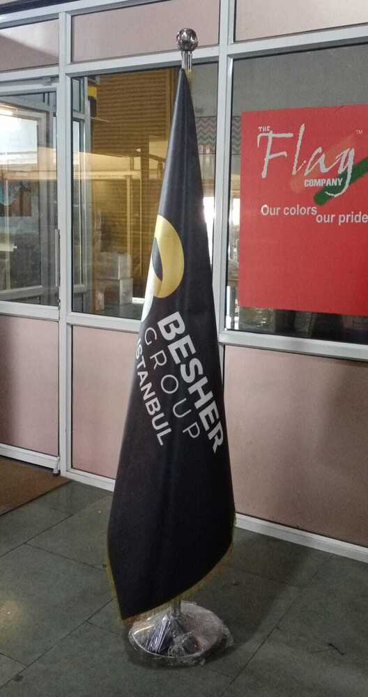 Conical Flags - Premium Polyester Or Satin Cloth, 7-10 Ft, Uv Resistant | Weighted Metallic Base, Chrome Or Powder-coated Poles, Customizable Graphics