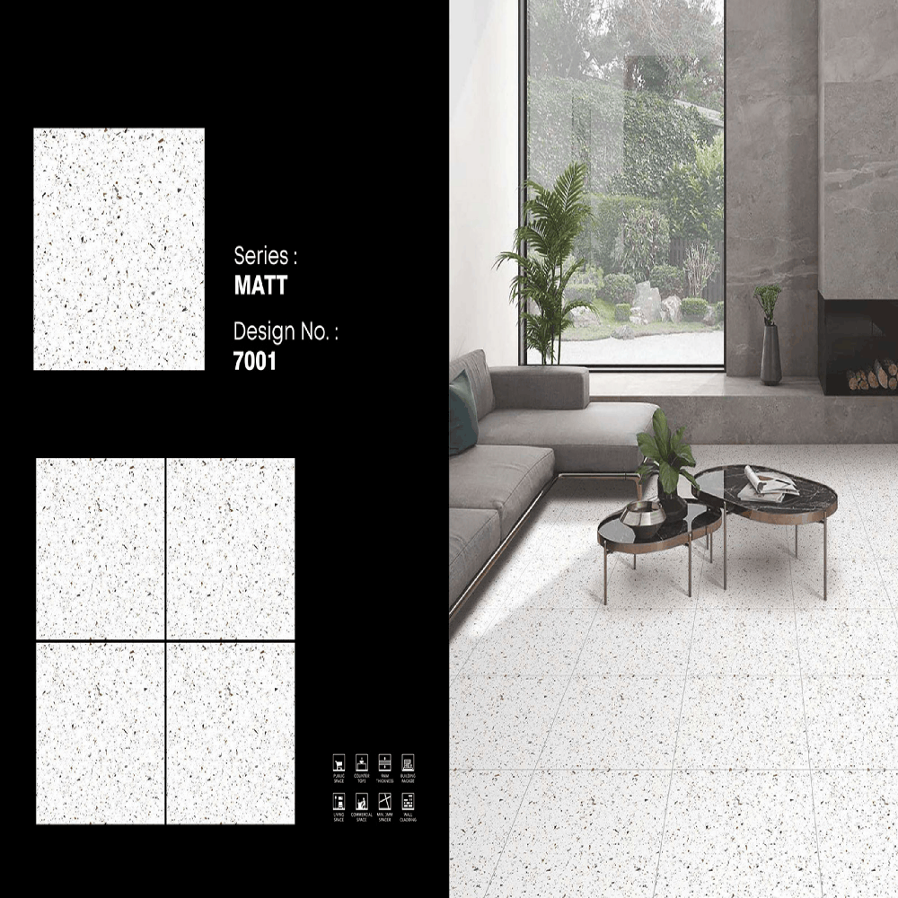 Rustic Porcelain Tiles - Color: White