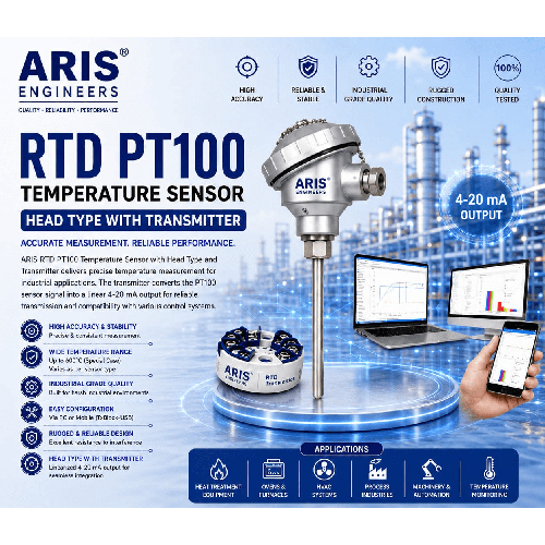 ARIS RTD PT 100 HEAD WITH TRANSMITTER