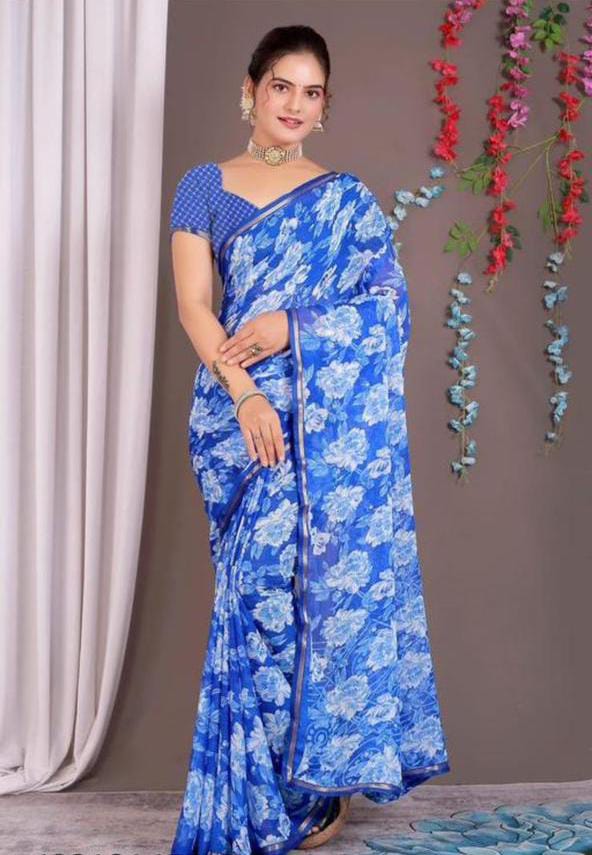 woman daily use printed saree