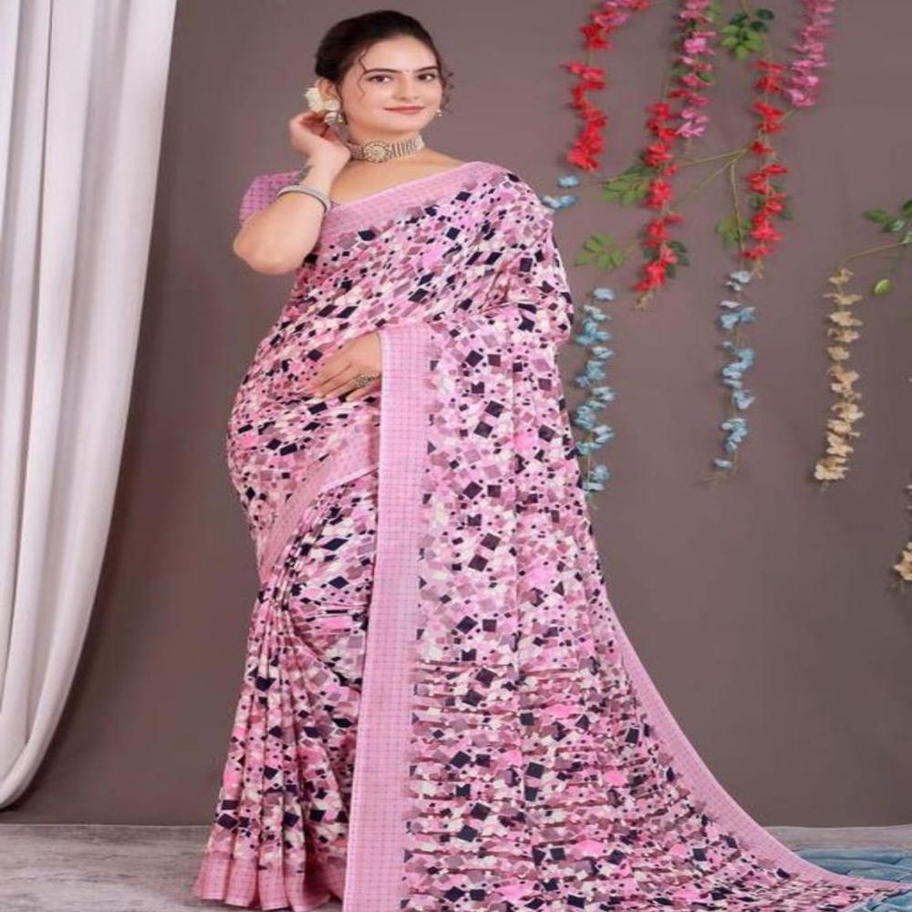 woman daily use printed saree