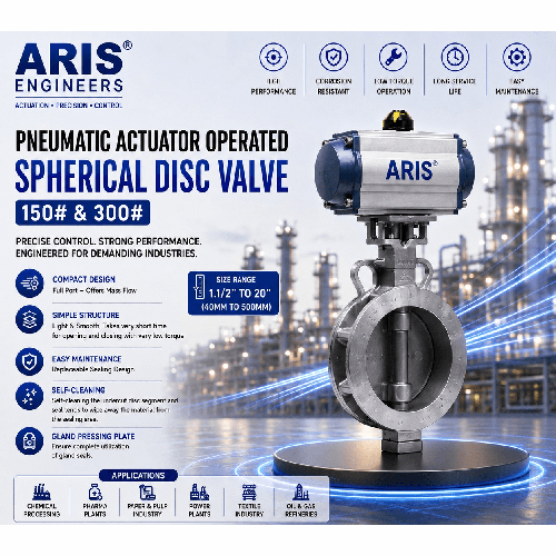 ARIS PNEUMATIC ACTUATOR OPERATED SPHERICAL DISC VALVE