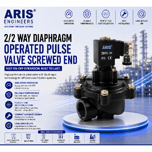 RIS 2-2 WAY DIAPHRAGM OPERATED PULSE VALVE SCREWED END