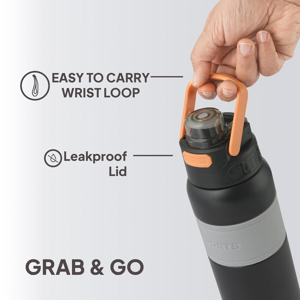 Cello Duro Duet Thermosteel Flask, 900ml, Black | 24 Hours Hot and Cold Stainless Steel Bottle | Flask for Tea Coffee | Ideal for Office, Gym, Home, Kitchen, Hiking, Travel Bottle