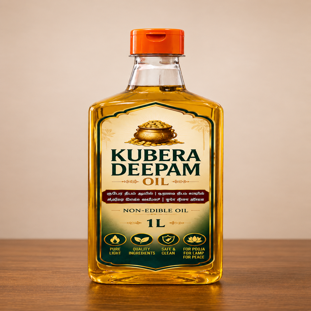Kubera Lamp Oil 1Litre - Color: Golden Yellow