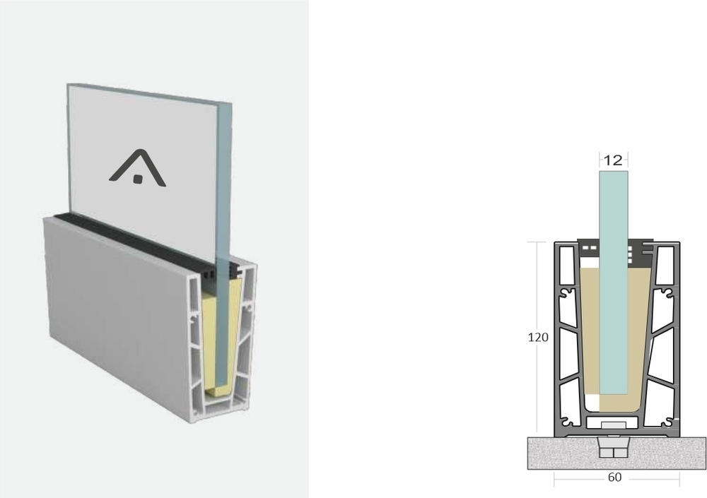 SN 18 120x60 Glass Interlocking Aluminum Glazing Profile