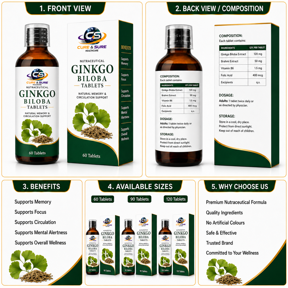 Nutraceutical Ginkgo biloba Tablets Third Party Manufacturing
