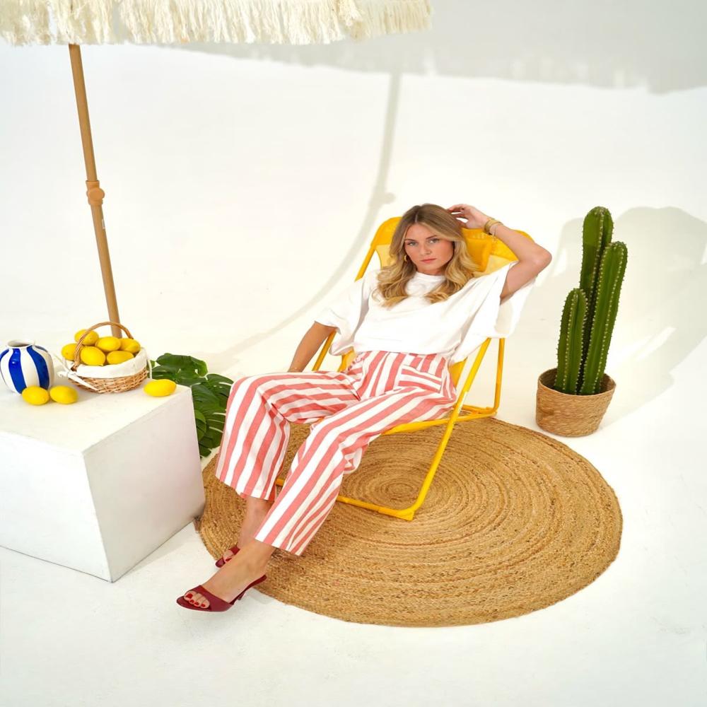 Candy Stripe Wide-Leg Pants