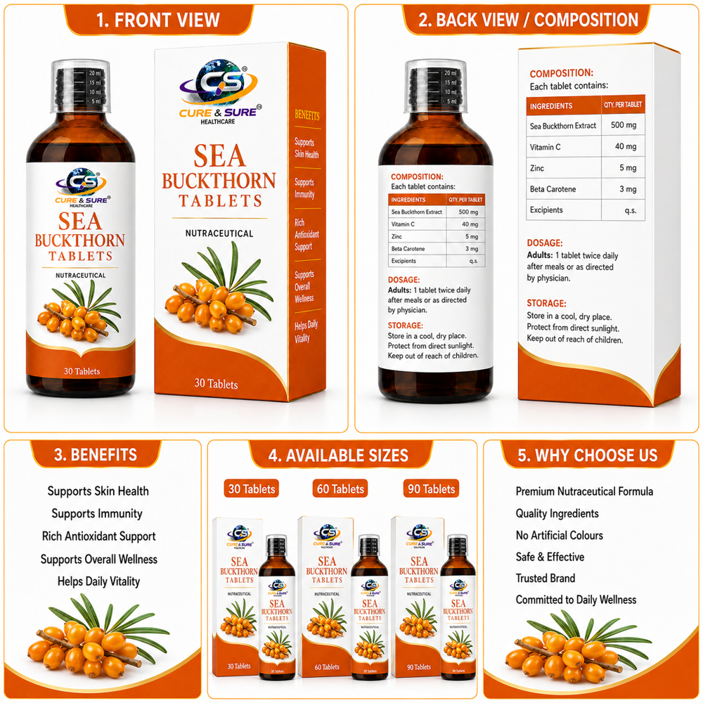 Nutraceuticals Sea Buckthorn Tablets Third Party Manufacturing