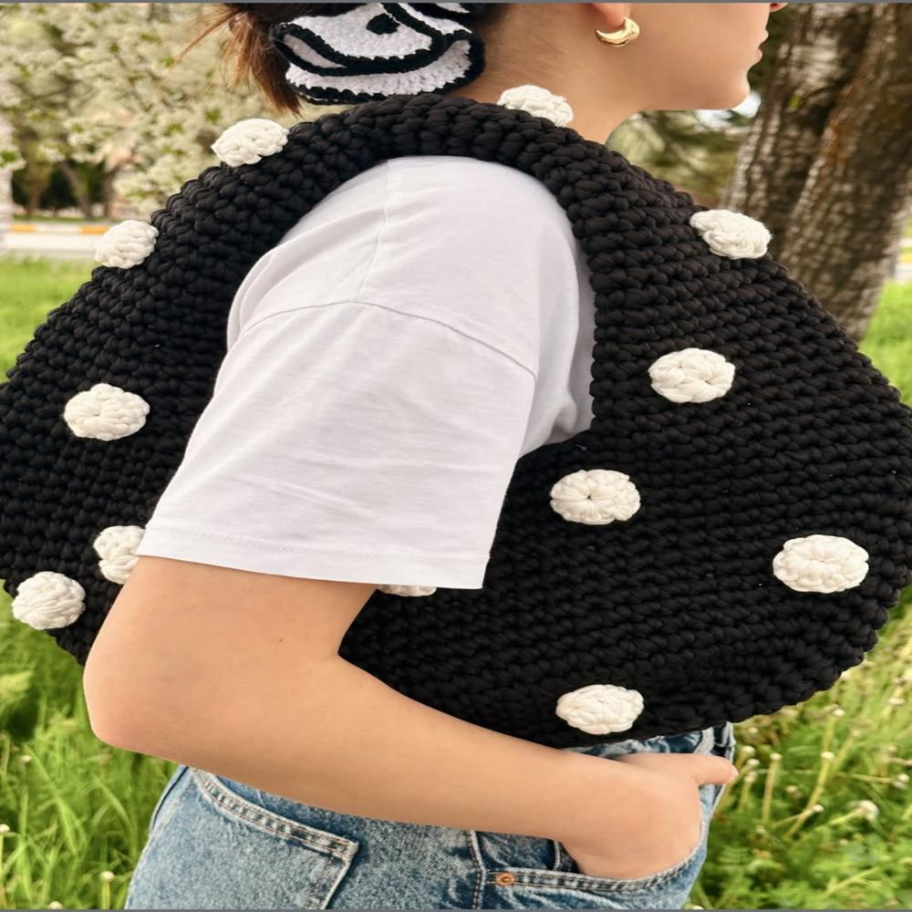 Moon Dot Crochet Bag
