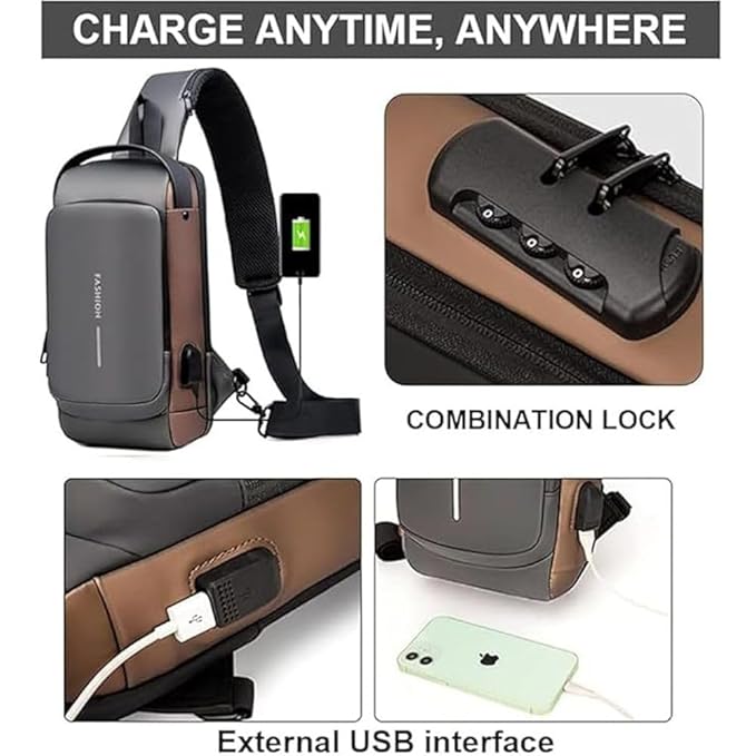 Water-Resistant Anti-Theft Chest Bag for Men & Women