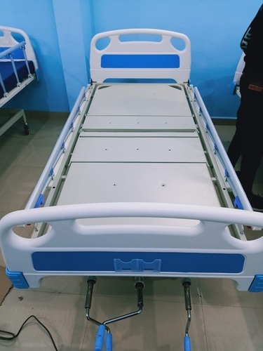 Manual ABS Double Elevation Cot with Wheels & Bed