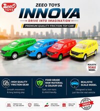 Inova Toy Car - Food Grade Plastic, Scale Model Size, Multi-color | Friction Push-and-go Action, Realistic Innova Design