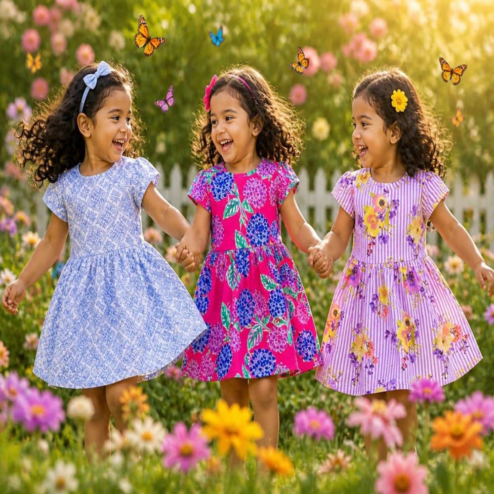 Kids colourful  frocks daily use collection