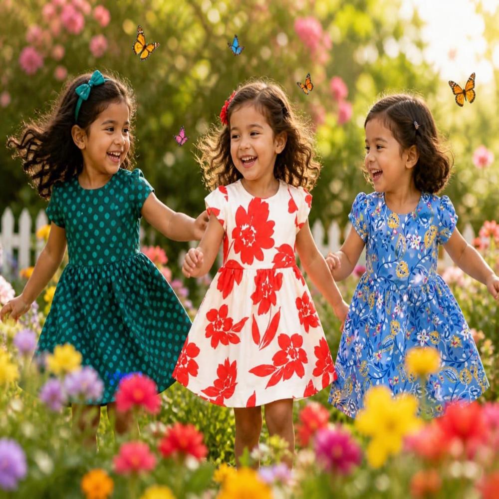 Kids colourful  frocks daily use collection