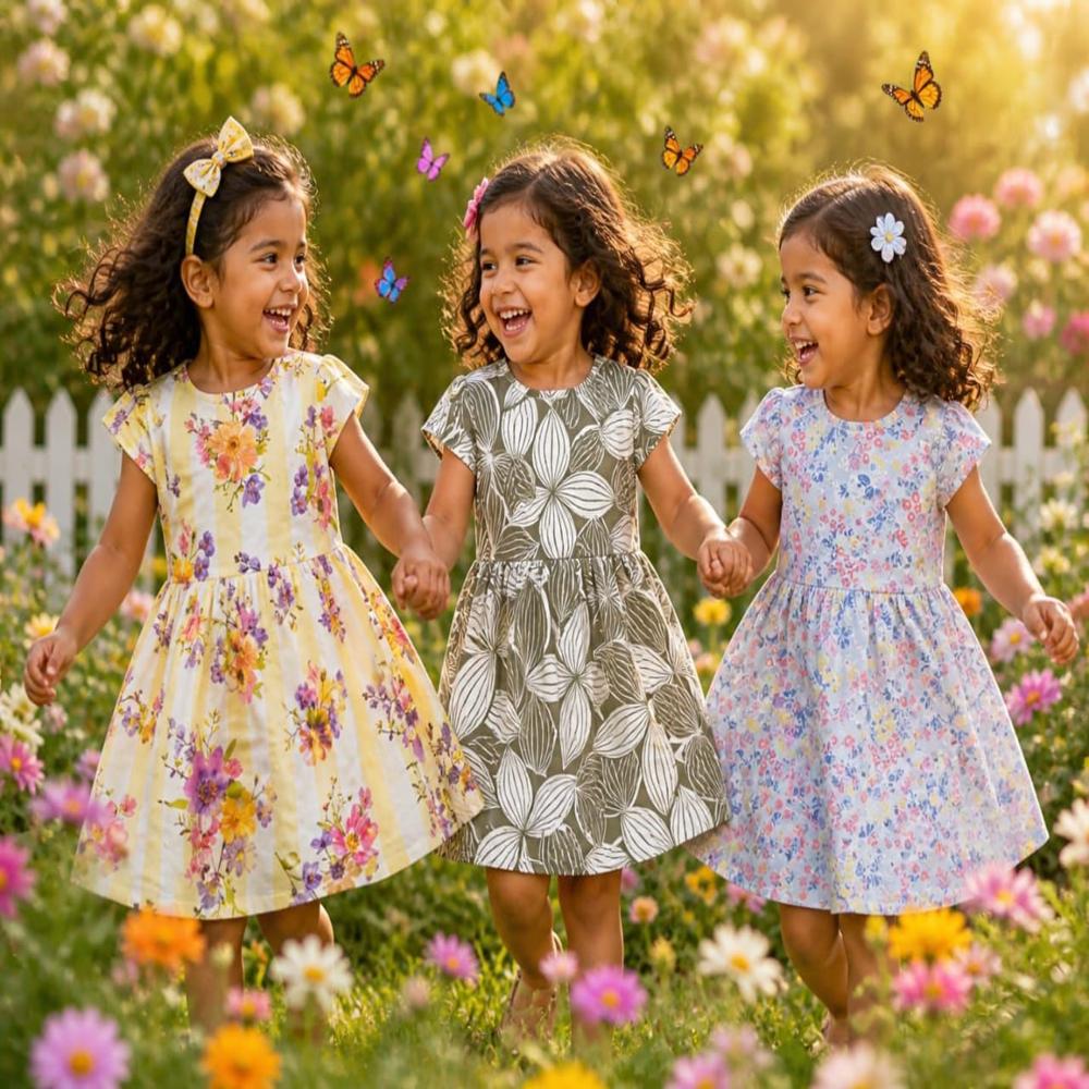 Kids colourful  frocks daily use collection