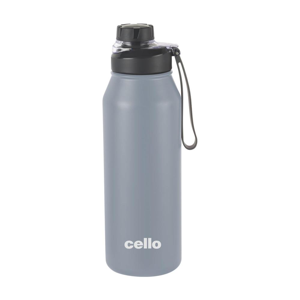 Cello Robust 1300 Thermoseal Flask, 1260ml, Grey | 24 Hours Hot & Cold Stainless Steel Insulated Bottle | Leak Proof | Wide Mouth | Ideal for Office, Gym, Home, Hiking, Trekking, Travel Bottle
