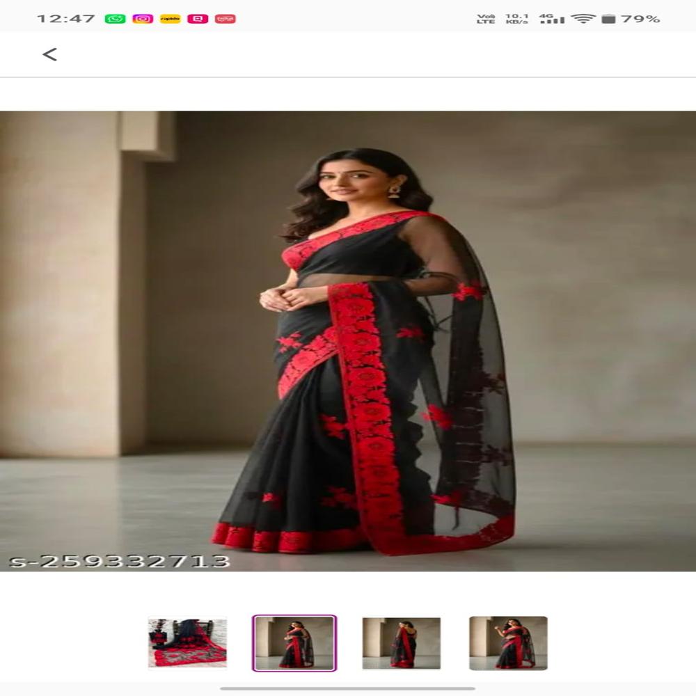 Fancy parti wear saree with blause collection