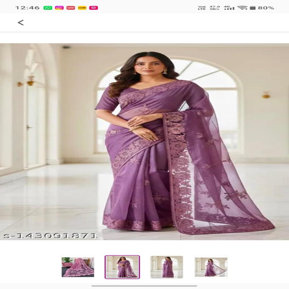 Fancy parti wear saree with blause collection