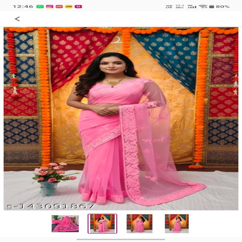 Fancy parti wear saree with blause collection