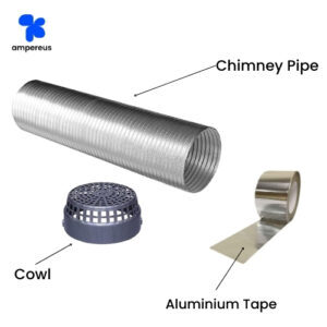 4 Inch Chimney Pipe With Cowl And Tape
