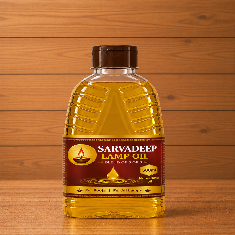 Sarvadeep Lamp Oil 500ml - Color: Golden Yellow