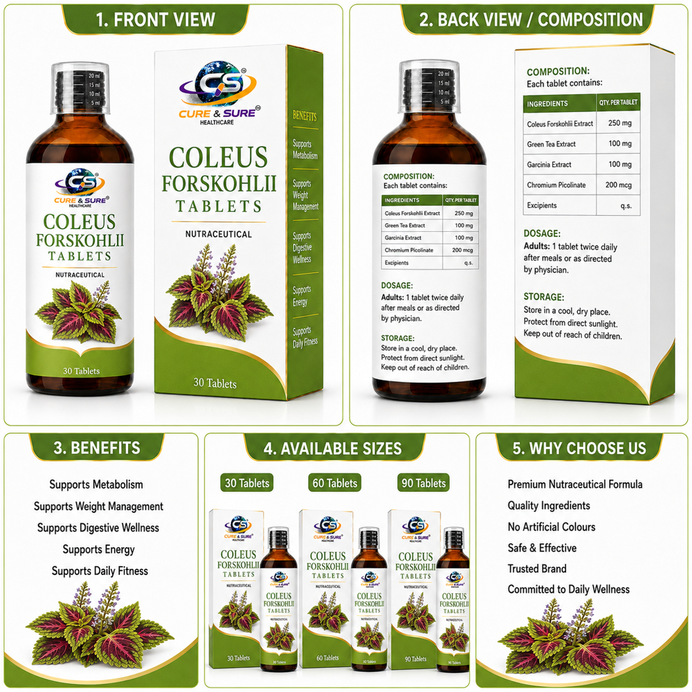 Nutraceutical Cloeus Forskohlii Tablets Third Party Manufacturing