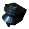 Gate Wheel - Mild Steel 75mm Black, V-groove, Double Ball Bearing, Bolt-on Mounting