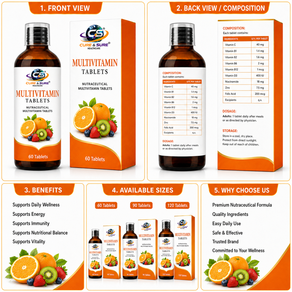 Nutraceutical  Multivitamin Tablets Third Party Manufacturing