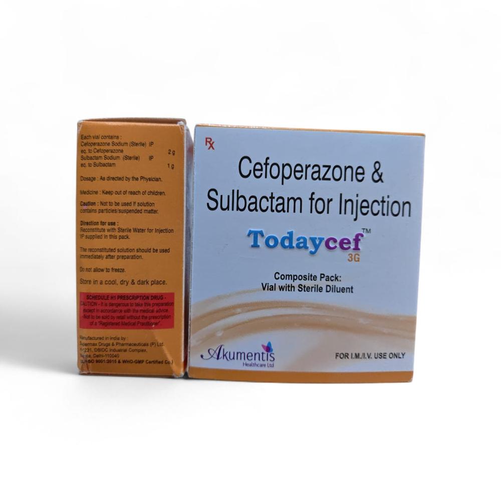 CEFOPERAZONE 2gm +SULBACTAM-1gm (TODAYCEF 3 GM)