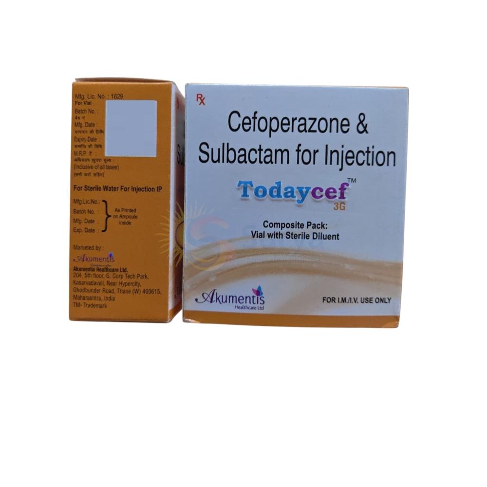 CEFOPERAZONE 2gm +SULBACTAM-1gm (TODAYCEF 3 GM)