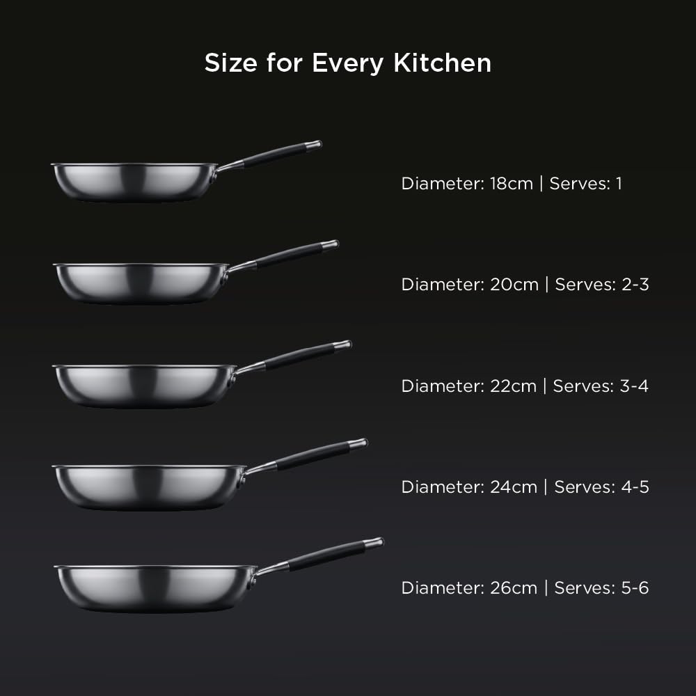 Meyer Trivantage Pro Stainless Steel Open Fry Pan | Healthy, Non Toxic | Frypan | 26 CM| 10 Year Warranty | Silver 32105