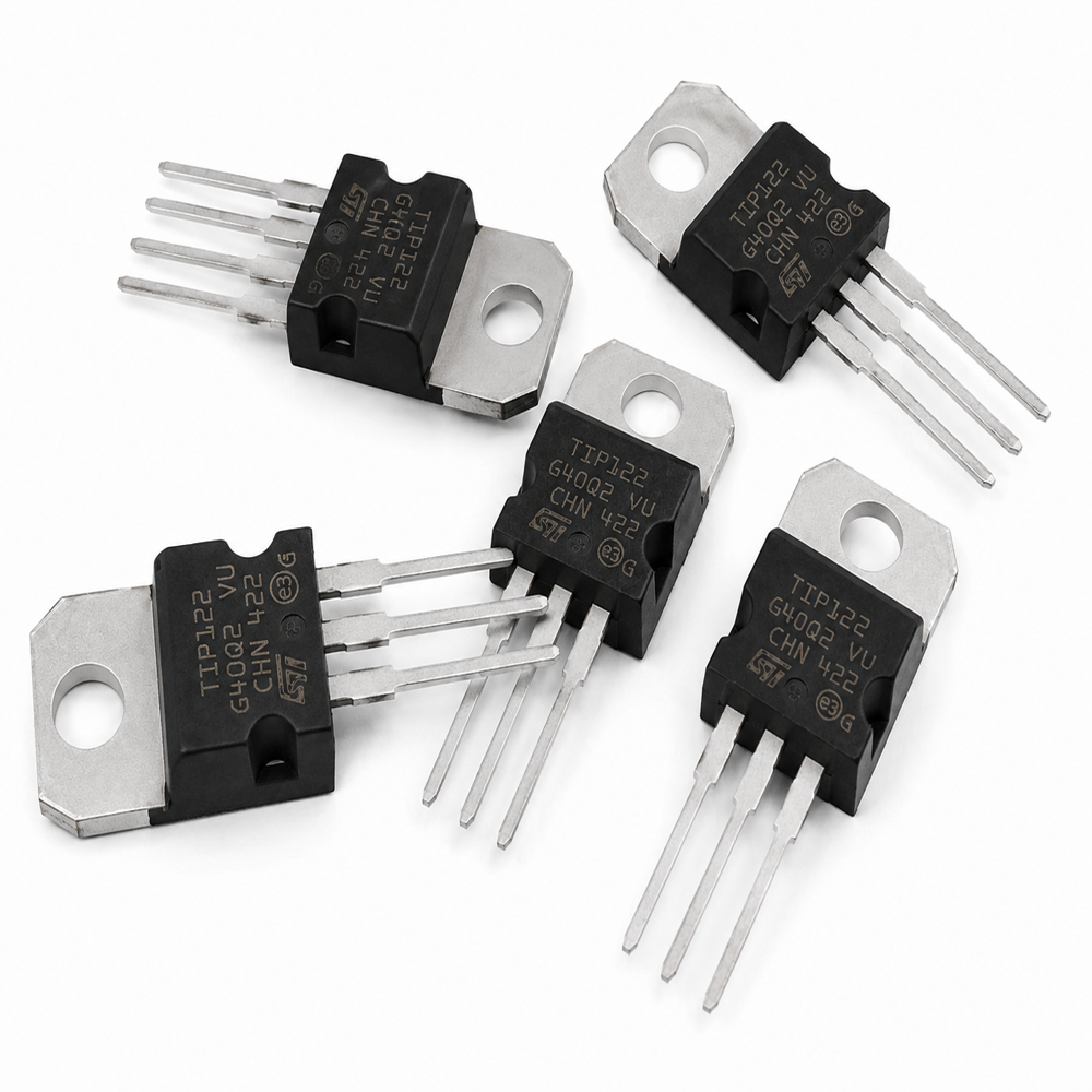Tip122 Npn Darlington Power Transistor 100v 5a To-220 High Gain Switching Transistor - Color: Black (body)