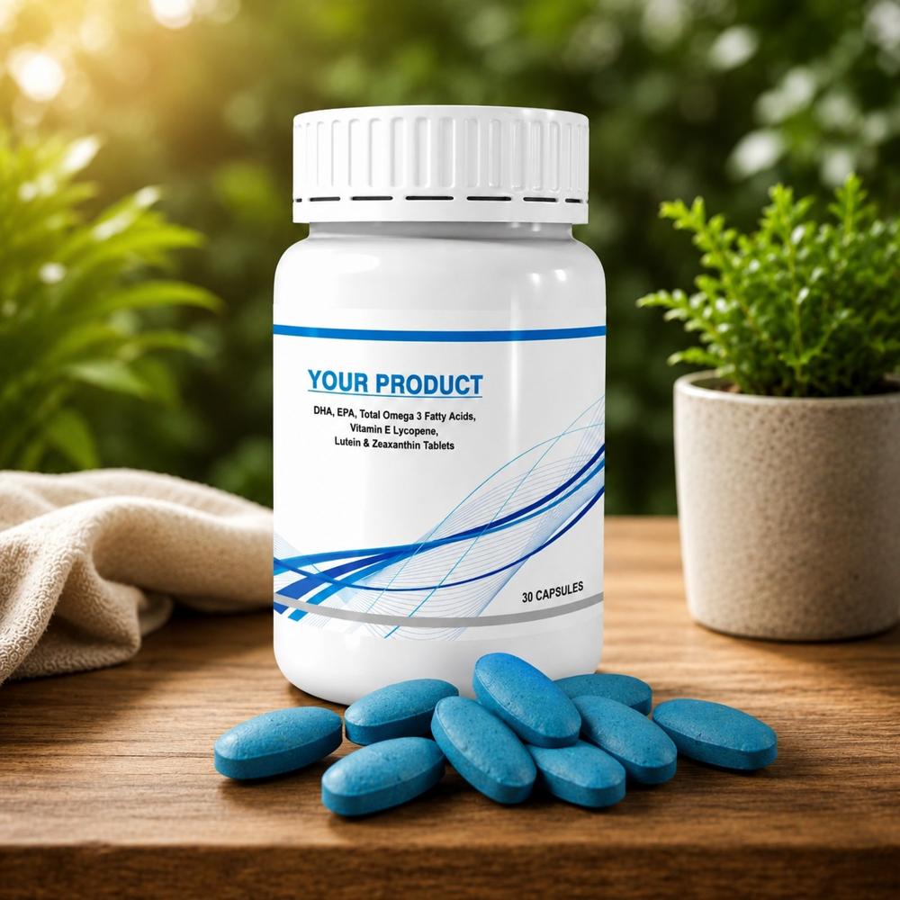 DHA, EPA, Total Omega 3 Fatty Acids, Vitamin E Lycopene, Lutein & Zeaxanthin Tablets