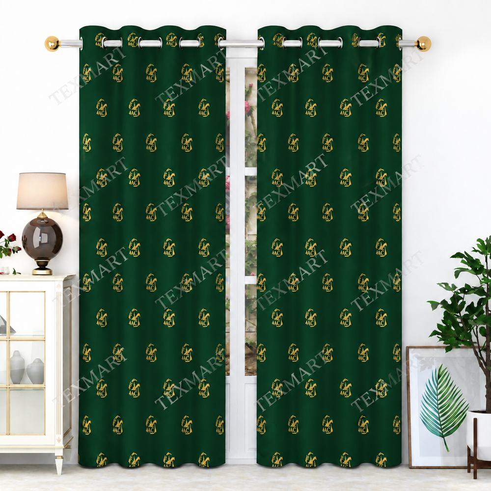 Premium Army Regimental Logo Crest Jacquard Curtains