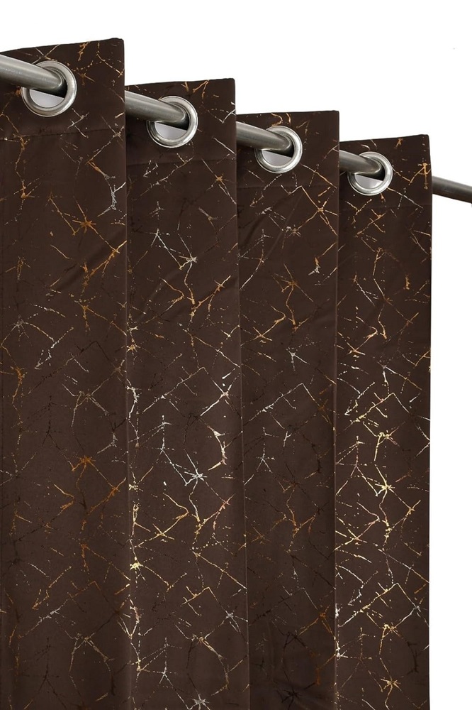 Foil Blackout Brown Color Curtain