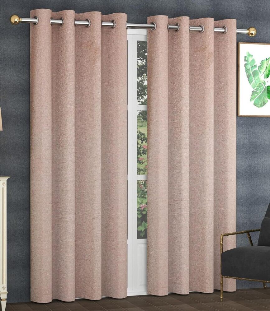 Peach Color Plain Weave Room Darkning Range Curtain