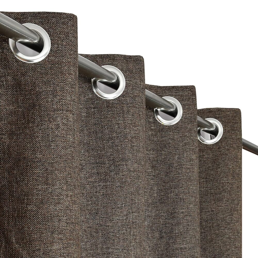Brown Plain Weave Room Darkning Range Curtain