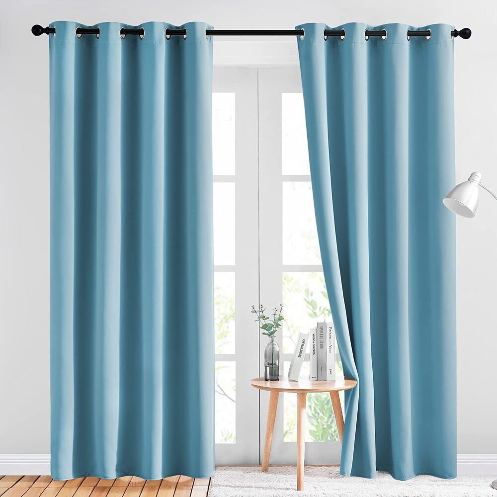 Plain Backout Skyblue Color Curtain