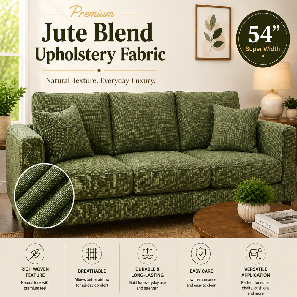 Green Jute Sofa Fabric