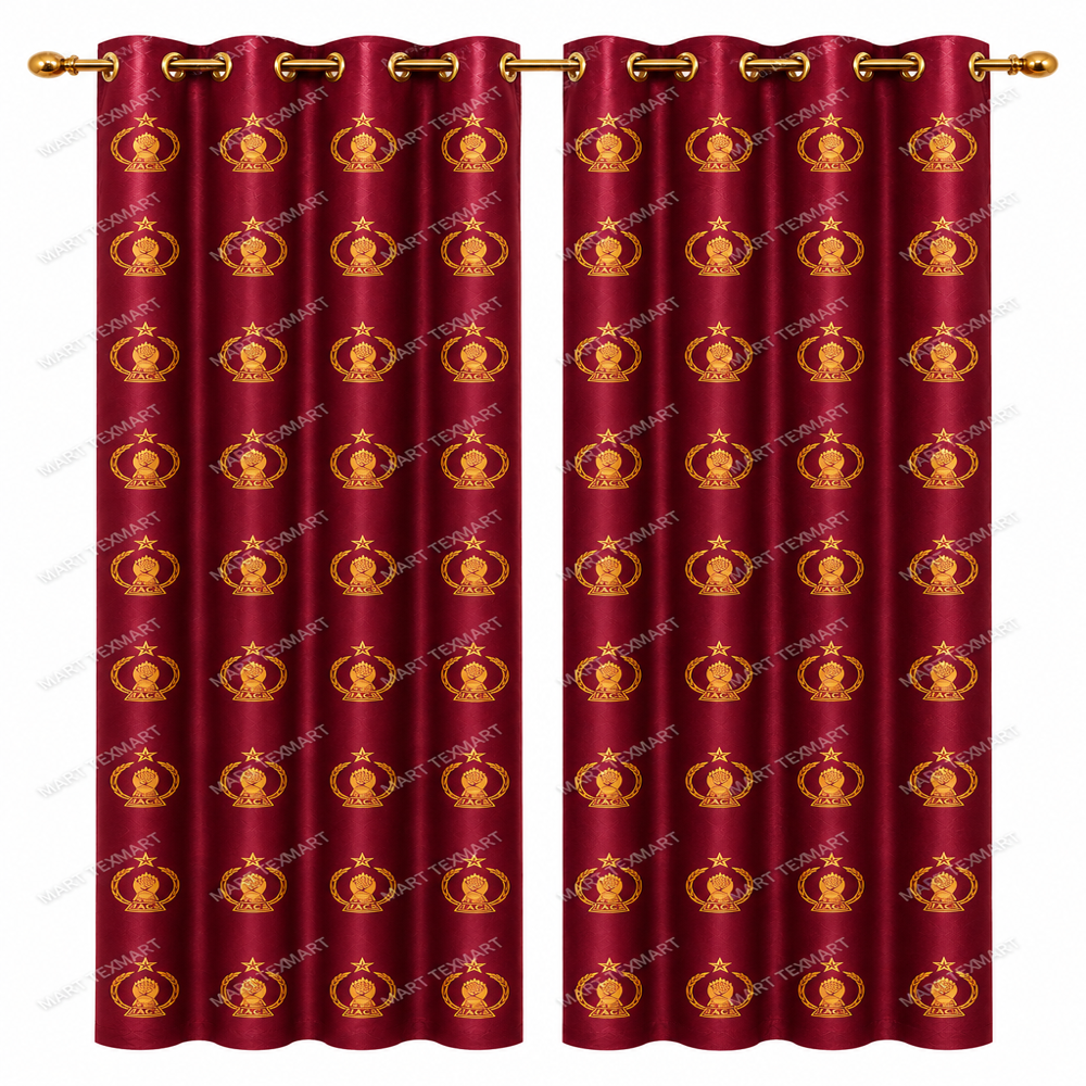 Jacquard Grey Color Customized Curtain - Woven Jacquard Fabric, Custom Size up to 54", Grey with Multi-Colored Vertical Stripes, Medium Light Filtering, Eyelet Top