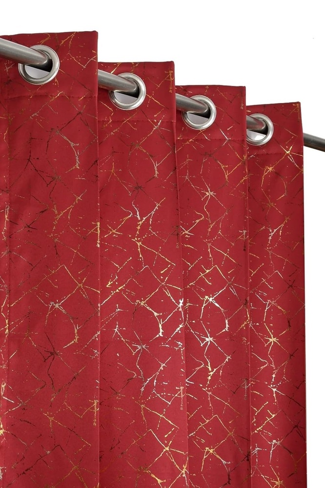 Foil Blackout Maroon Color Curtain
