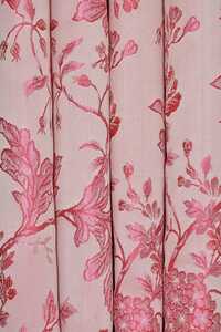 Jaquard Flower Pink Color Curtain Fabric