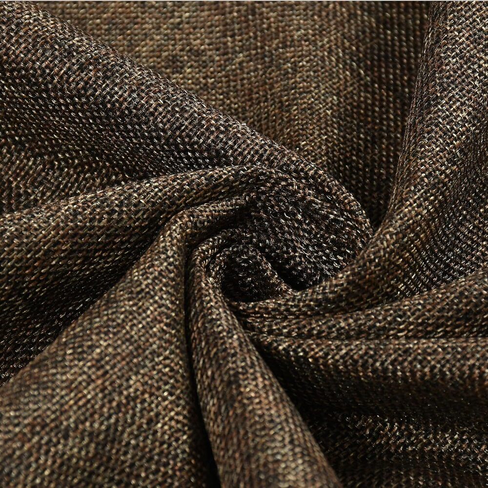 Plain Brown Color Jute Blend Curtain Fabric