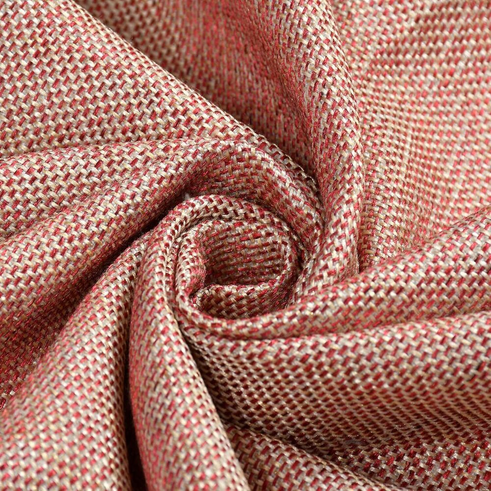 Plain Peach Color Jute Blend Curtain Fabric