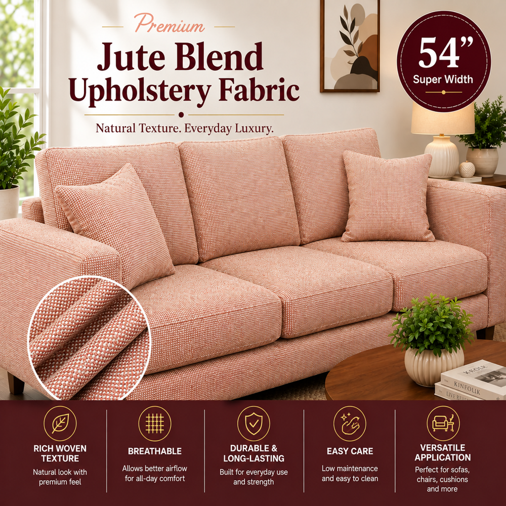 Peach Jute Sofa Fabric