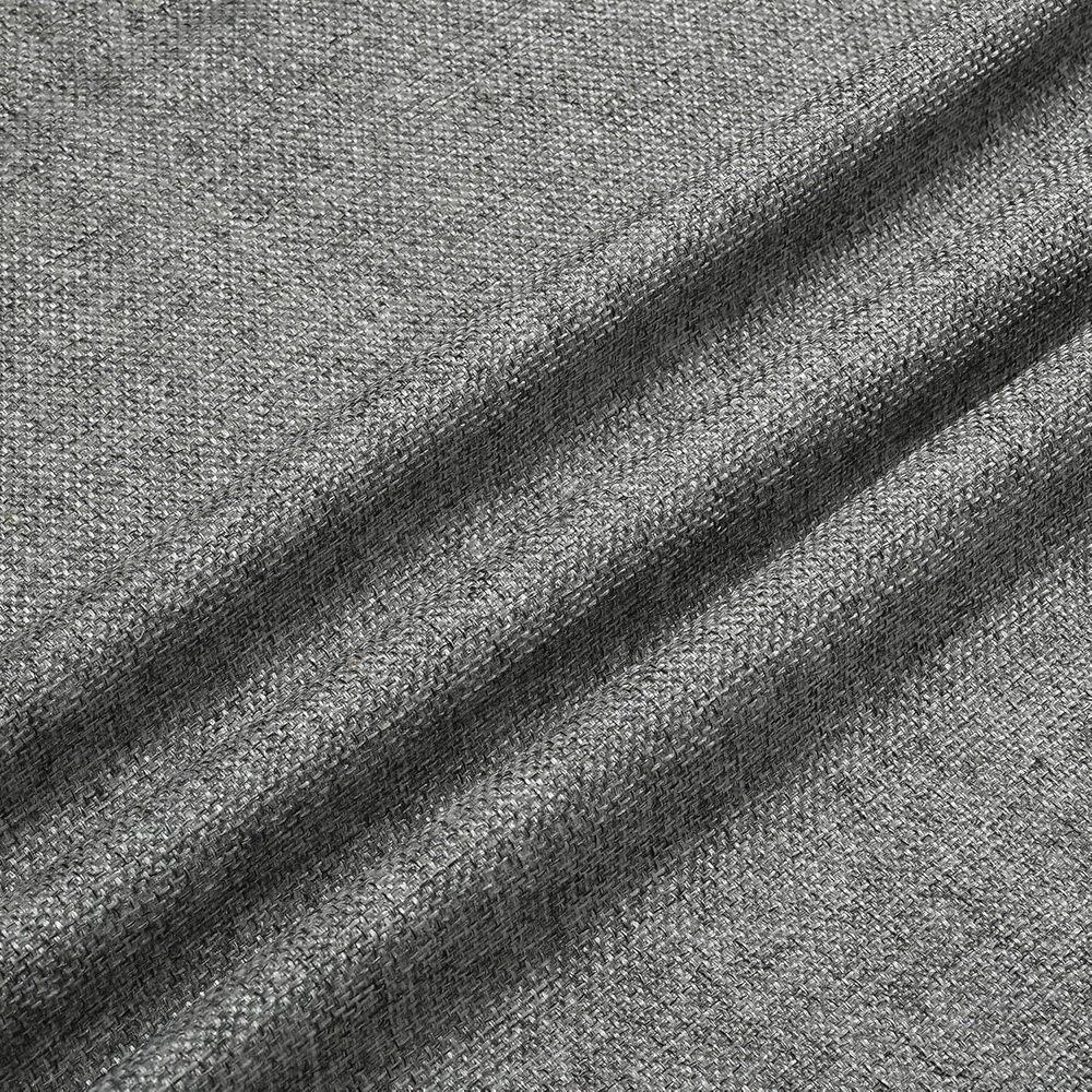 Plain Grey Color Jute Blend Curtain Fabric