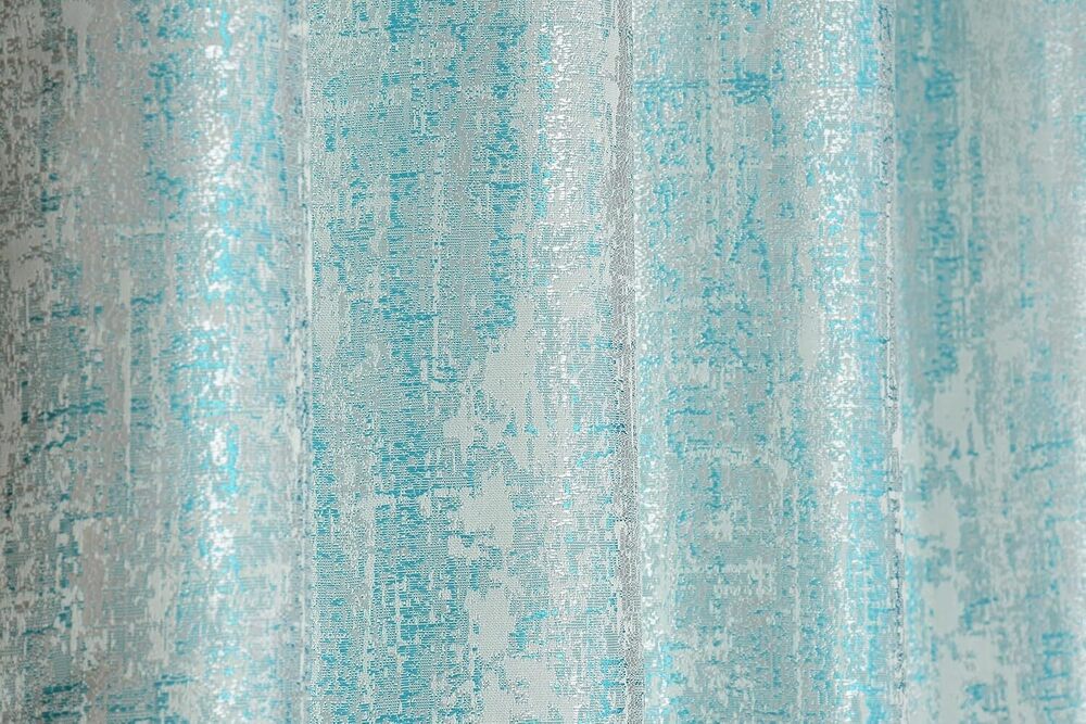Jaquard Texture Aqua Color Curtain Fabric